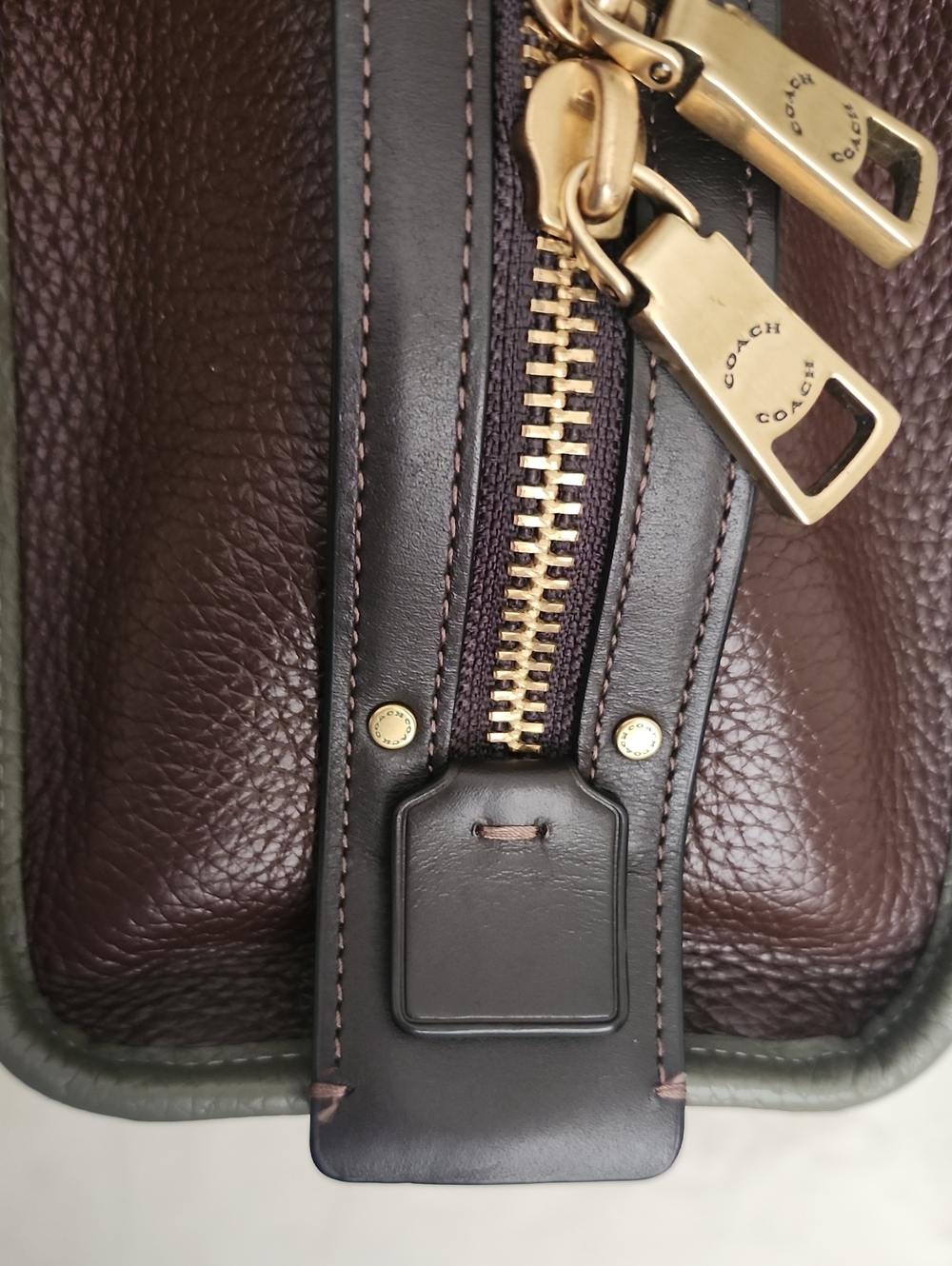 Coach Rogue 25 Army Green and Oxblood Colorblock - Picture 5 of 16